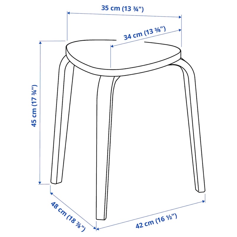 Ghế đôn gỗ phong cách Ikea Scandinavi gỗ uốn cong PlyConcept Quata Chair - Plywood cao su màu gỗ