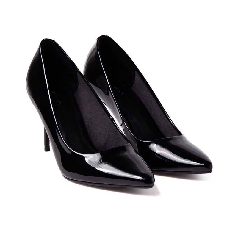 JUNO Giày Chính Hãng - Giày Cao gót Mũi Nhọn Đế Nhọn Da Bóng - Da Lì