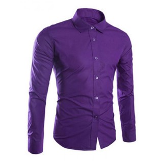 Áo sơ mi nam dài tay màu tím vải cotton rất đẹp