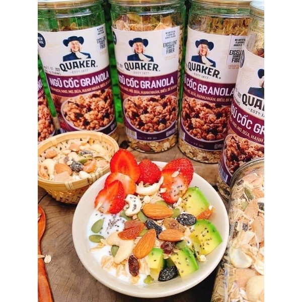 Granola ngũ cốc yến mạch mix 7 loại hạt 450gr, ăn kiêng healthymix các loaii hạt siêu thơm ngon