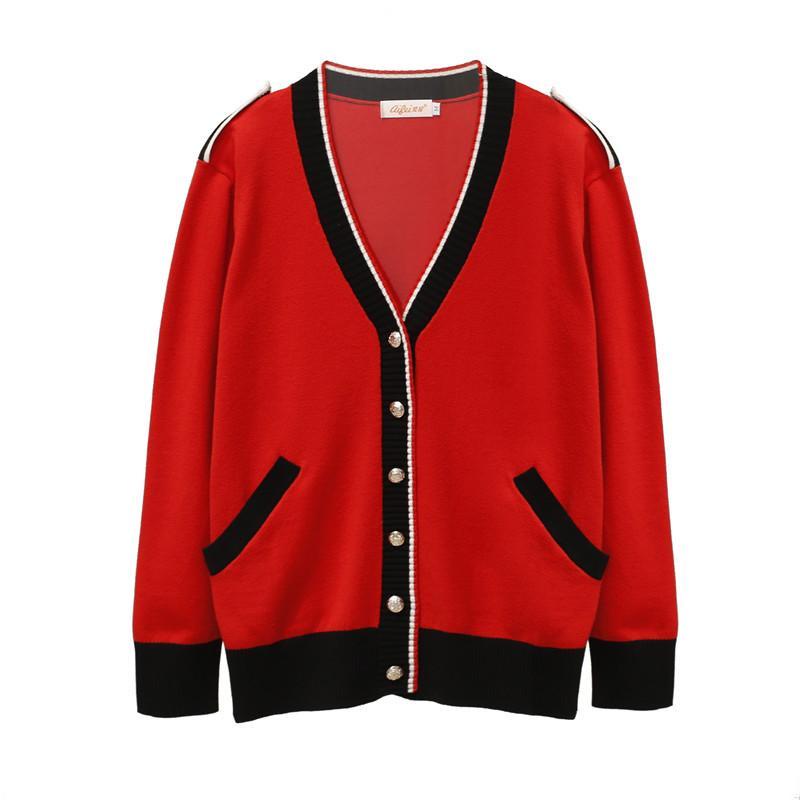 Áo khoác cardigan dệt kim dáng rộng phong cách Hàn Quốc cổ điển cho nữ