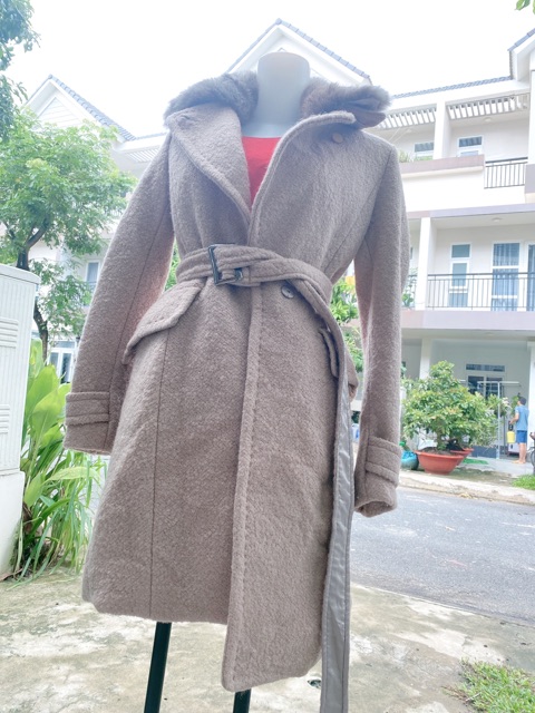 Áo khoát dạ dáng dài màu kem combo 5