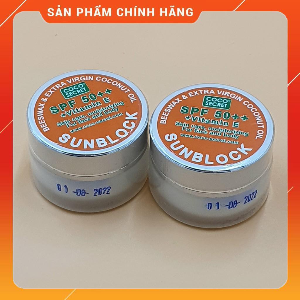 Kem Chống Nắng ⚡️𝐅𝐑𝐄𝐄 𝐒𝐇𝐈𝐏⚡️  Dầu Dừa Coco Secret Sunblock 50+++ 20g Dưỡng Da Chống Nắng Hiệu Quả [Combo 2 Lọ]