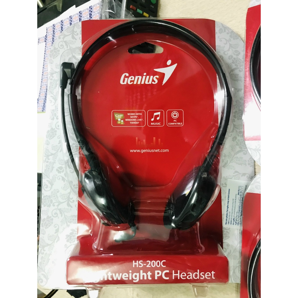 Tai nghe chụp tai Genius HS-200C mới 100% dùng với điện thoại, máy tính chơi game...