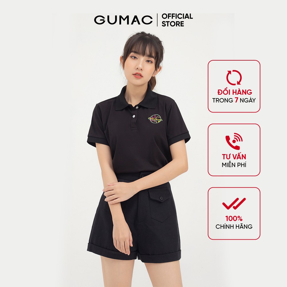 Áo polo nữ GUMAC thêu mẫu mới ATB851 - Hàng nhập khẩu