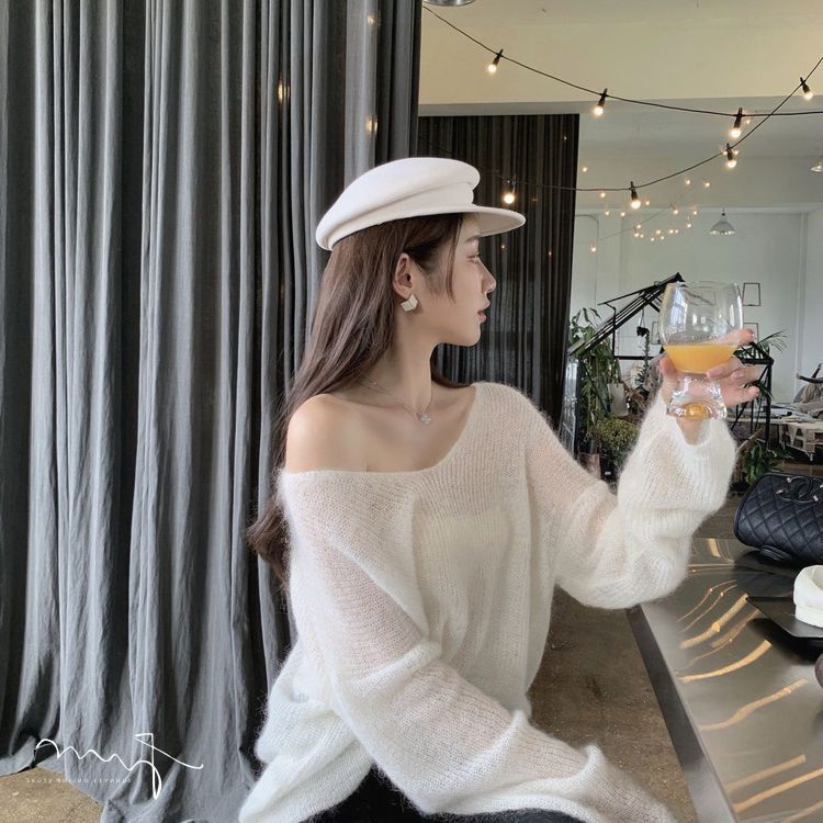 Áo Sweater Dệt Kim Mỏng Dáng Rộng Thời Trang Xuân Thu Cao Cấp