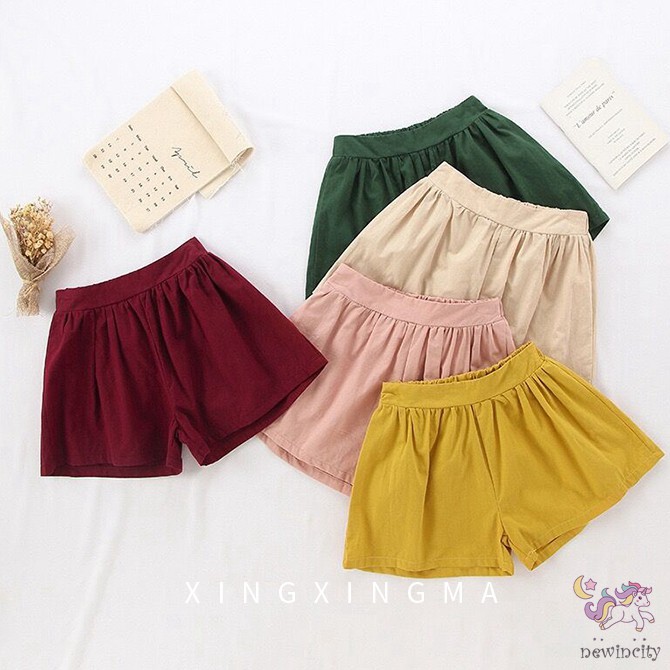 Quần Đùi Đi Biển Màu Trơn Phong Cách Hàn Quốc Cho Bé