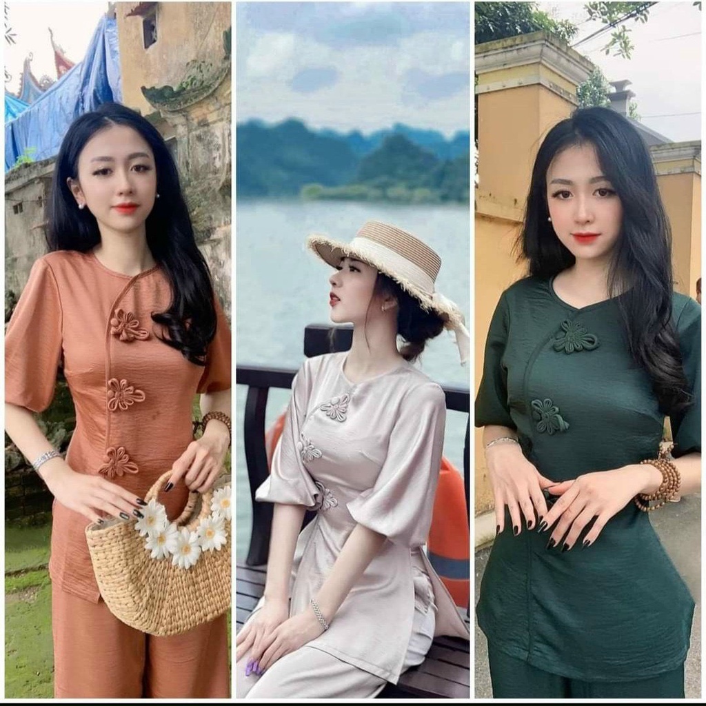 ĐỒ LAM ĐI CHÙA CAO CẤP MẪU LỤA PHI TUYẾT TAY PHỒNG