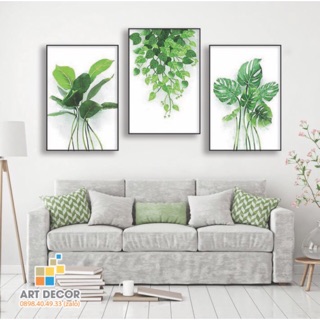 Bộ 3 Tranh Canvas Trang Trí - 50 x 70 x 3 - Khung Viền Đen