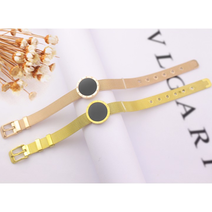 Vòng tay titan cao cấp mặt tròn la mã siêu đẹp, bền màu, hợp thời trang - Đem lại sang trọng, đẳng cấp cho người đeo