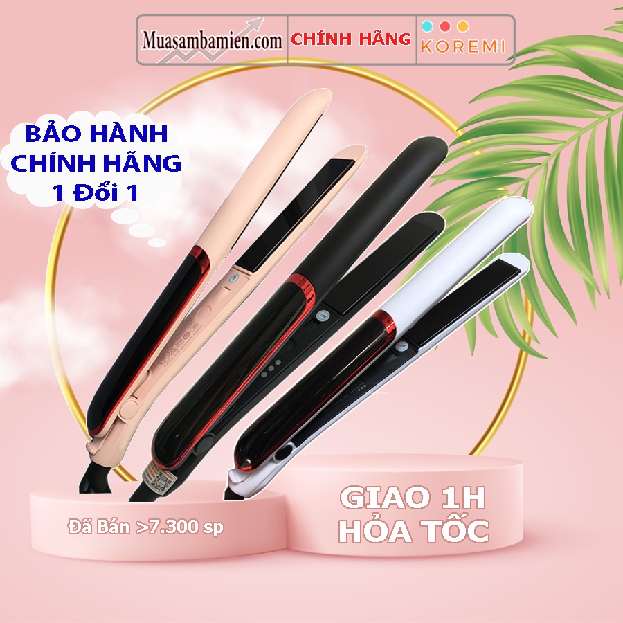 Máy làm tóc duỗi tóc, kẹp thẳng, ép tóc, uốn cúp làm tóc xoăn lọn đa năng 3in1 Koremi NA_8868 Bảo Hành 12 tháng