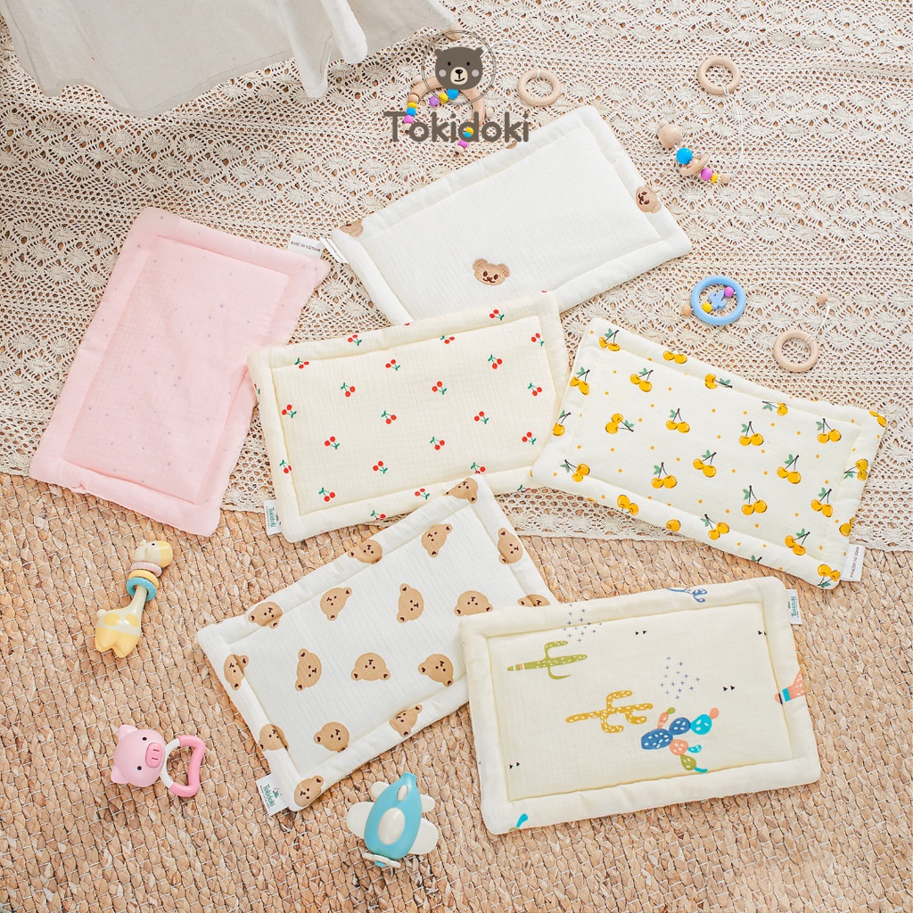 Gối Muslin Chữ Nhật Mỏng TOKIDOKI cho bé 0-3 tháng tuổi