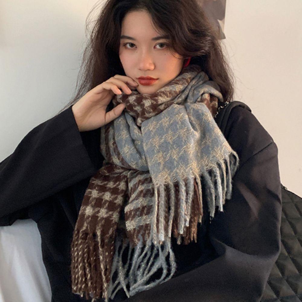 Norman Khăn Choàng Cổ Mùa Thu Đông Bằng Vải Cashmere Kẻ Sọc Caro Thanh Lịch Cho Nam Và Nữ