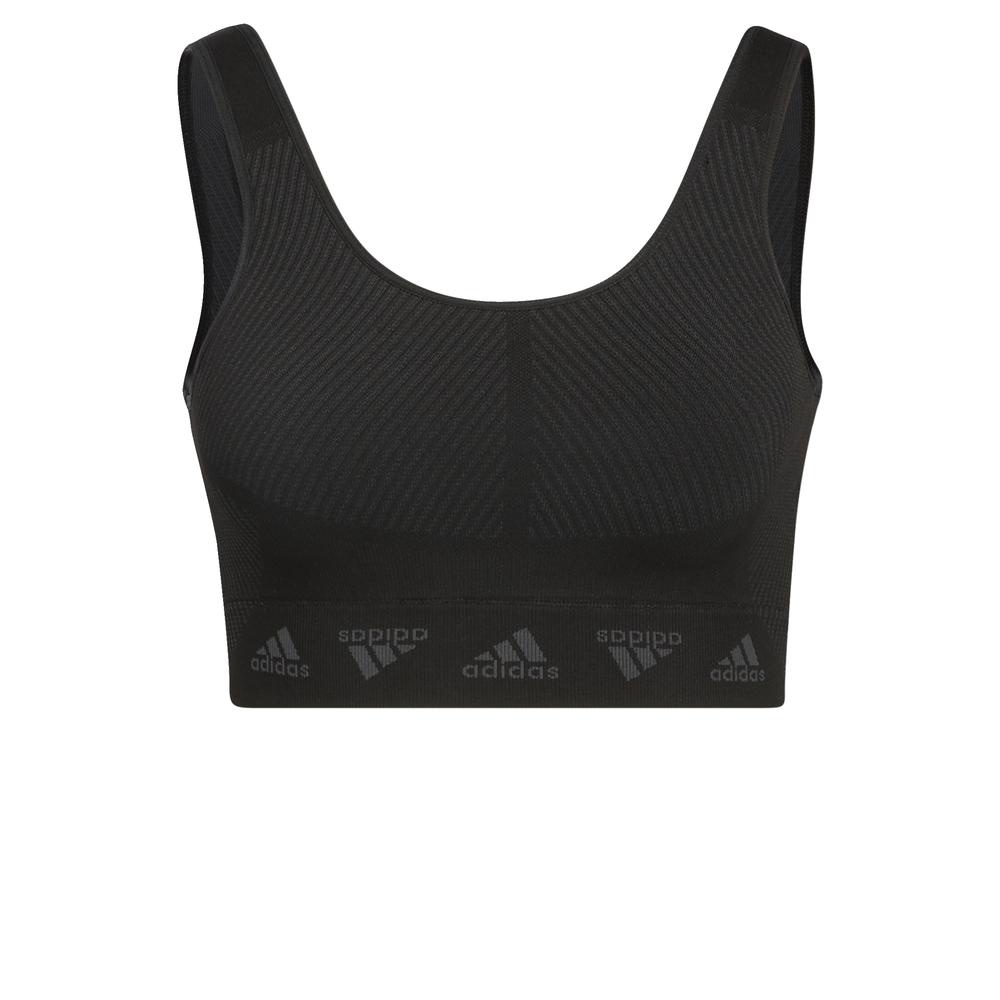 Áo Ngực Thể Thao adidas TRAINING Nữ Áo Bra Light Support adidas AEROKNIT Màu đen H64691