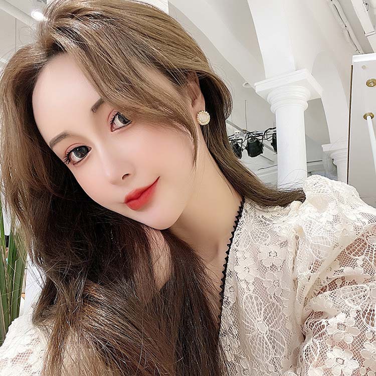 Khuyên tai kẹp không bấm lỗ chốt cố định K226 bằng hợp kim mạ vàng hình tròn đính đá dáng ngắn Leous Accessories