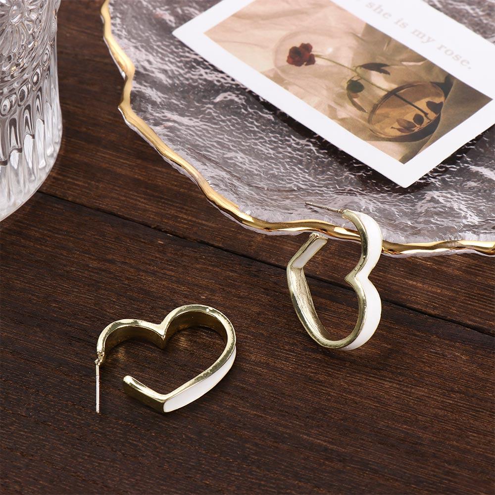 Khuyên Tai Tròn Rỗng Họa Tiết Hình Học Rỗng Cho Nữ|Bông Tai Hình Trái Tim Màu Sắc Thời Trang Hàn Quốc