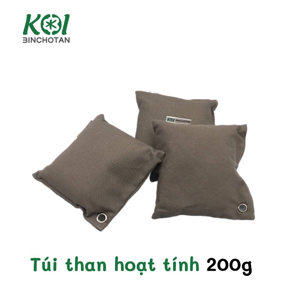 TÚI THAN TRE HOẠT TÍNH LOẠI 200gr KHỬ MÙI Ô TÔ, TỦ QUẦN ÁO KOI BINCHOTAN  - HÀNG CAO CẤP XUẤT KHẨU CHÂU ÂU