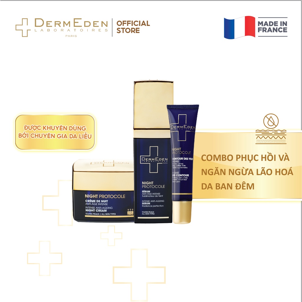 Chăm sóc da ban đêm chống lão hóa DERMEDEN Night Protocole Retinol 1% + Niacinamide 5% + HA 1%