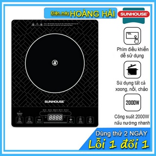 Bếp hồng ngoại Sunhouse SHD6011, công suất 2000W, chế độ đa dạng nấu hay nướng đều được, đặt biệt an toàn