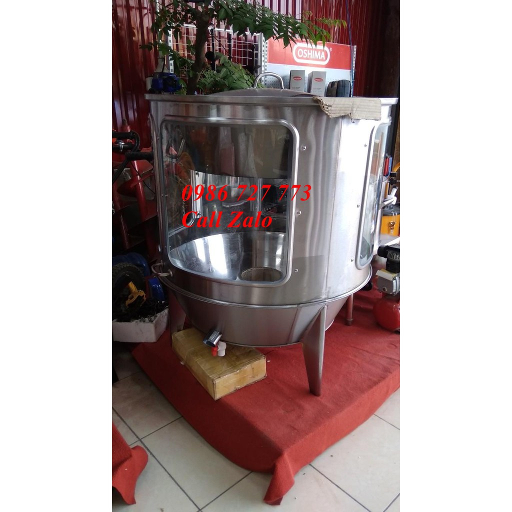 Lu quay gà vịt bằng than, lò nướng gà vịt có đồng hồ đo nhiệt