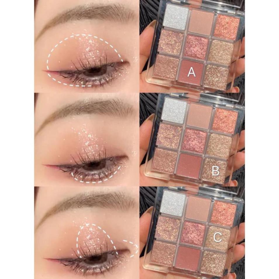 [Giá Tốt Nhất] Bảng phấn mắt 9 màu sắc trong suốt độ sáng cao chống nước lâu trôi | BigBuy360 - bigbuy360.vn