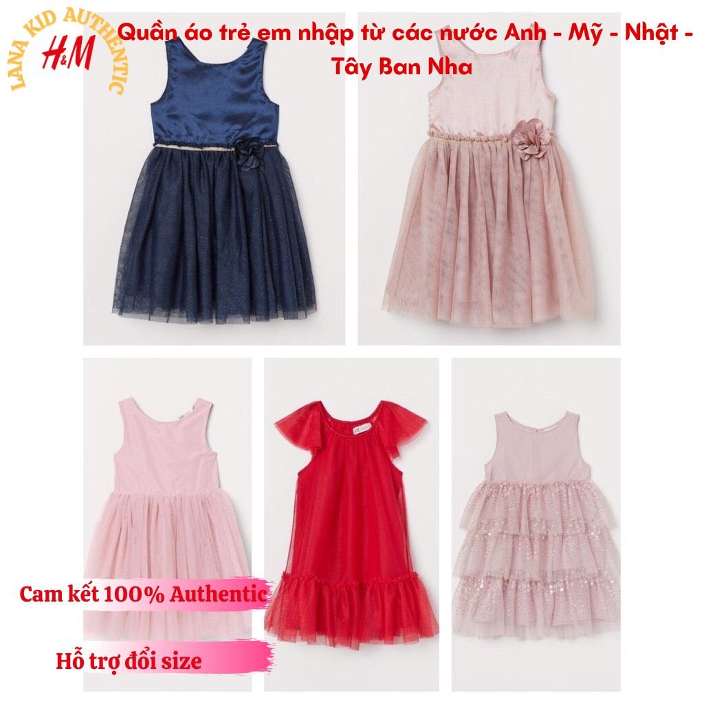 Váy vải tuyn trẻ em bé gái - Size từ 1 tuổi đến 10 tuổi - Cam kết 100% HM Authentic