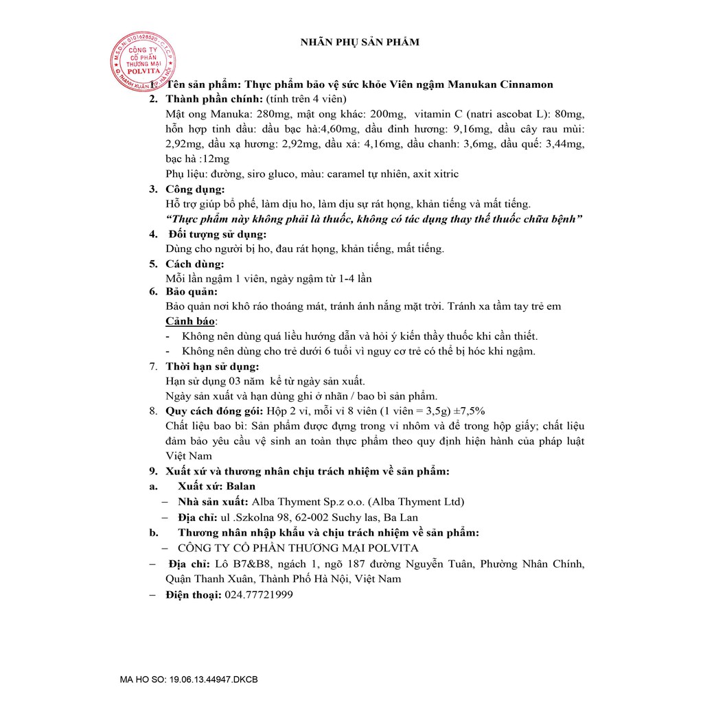 Viên Ngậm Thảo Dược Giảm Viêm Họng Chiết Xuất Quế & Mật Ong Manukan Cinnamon (Hộp 16 Viên) | BigBuy360 - bigbuy360.vn