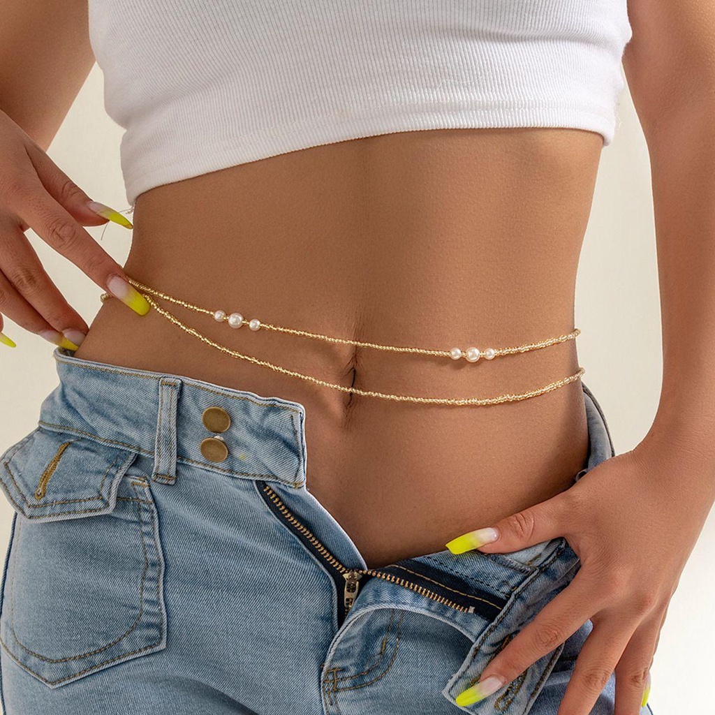 Dây Xích Thắt Lưng Hai Lớp Phong Cách Bohemia Thanh Lịch Gợi Cảm Cho Nữ|Thắt Lưng Chuỗi Hạt Thời Trang