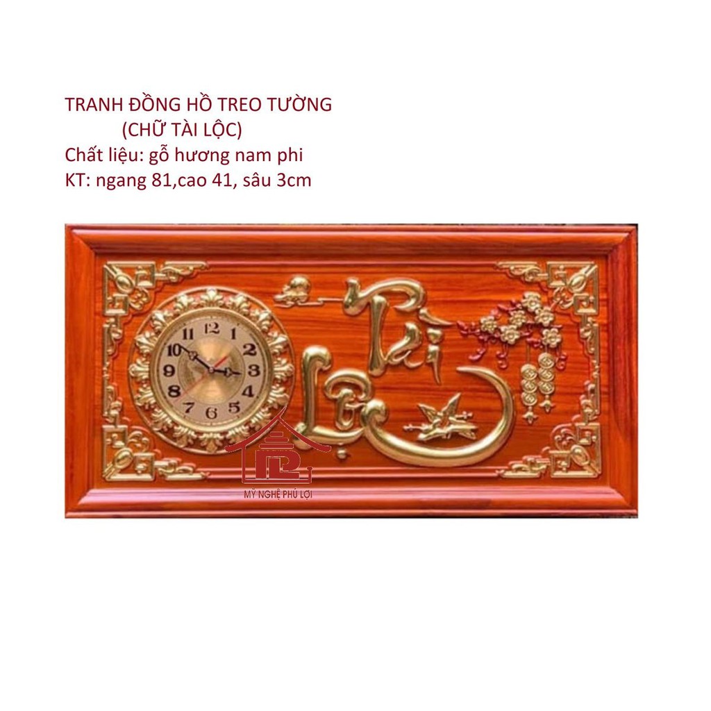 Đồng hồ treo tường chữ Tài Lộc