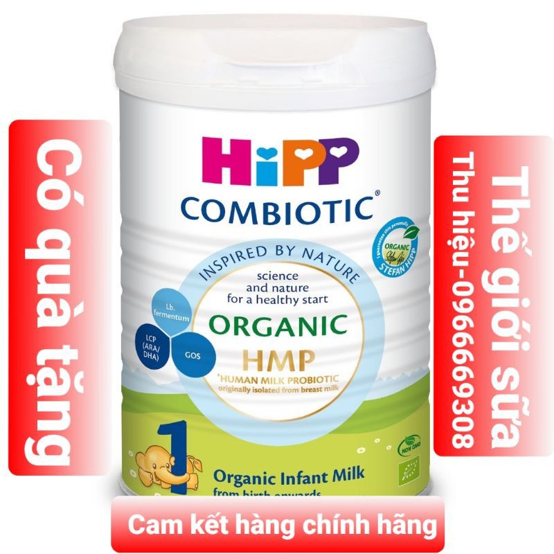 Sữa bột công thức HiPP 1 Organic Combiotic 800g bổ sung DHA trực tiếp.