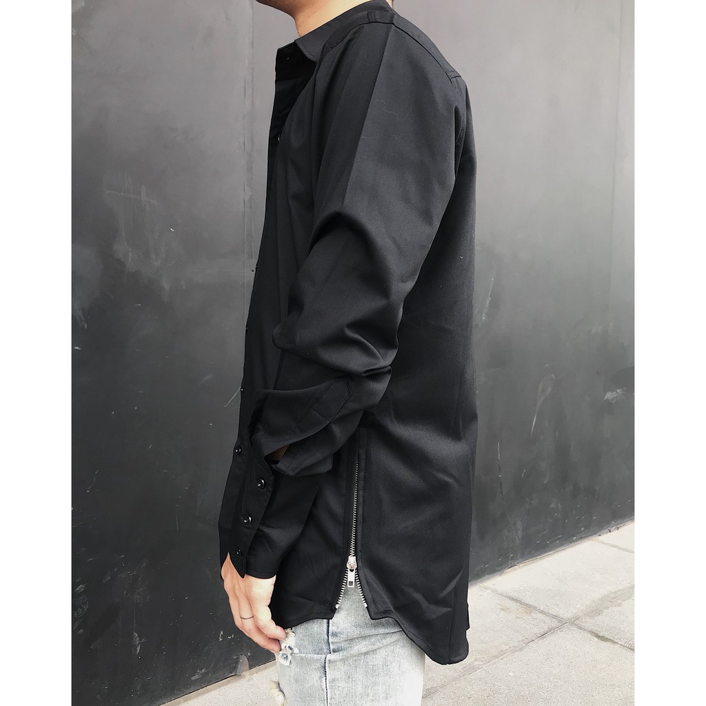 Áo sơ mi thời trang nam Lexuza 011 black