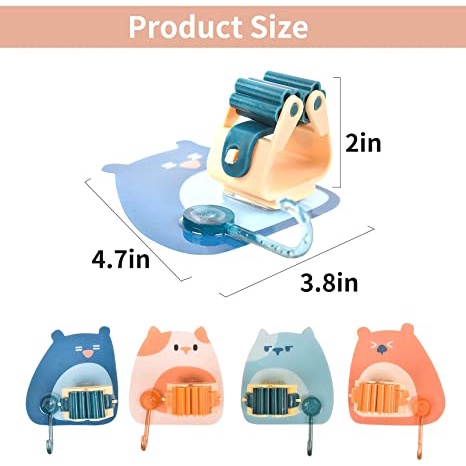 [Mới] Giá Đỡ Chổi / Cây Lau Nhà Gắn Tường Họa Tiết Hoạt Hình Có Móc / Kẹp Sắp Xếp Gọn Gàng Phù