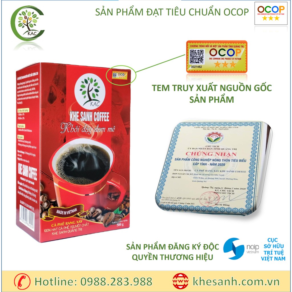 [Hộp 500Gr-Bột] Cà phê rang xay nguyên chất Khe Sanh (KAC) - Cà phê sạch 100% | BigBuy360 - bigbuy360.vn