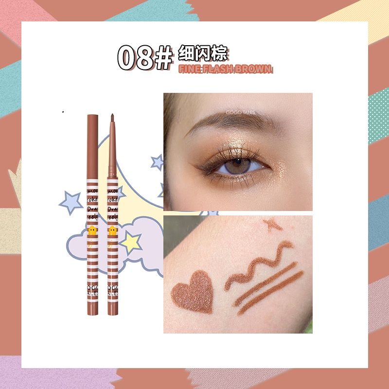 Bút Kẻ Mắt Gogotales Chống Thấm Nước Không Dễ Nhòe Màu Nâu Trắng Cho Người Mới Bắt Đầu