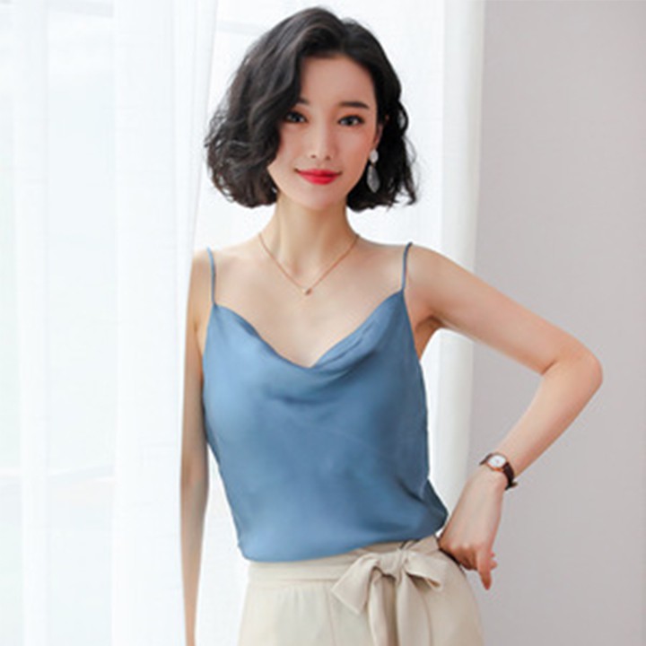 Áo Nữ 2 Dây Trơn Cổ Đổ Siêu Thoáng Mát - Áo Nữ 2 Dây Cổ Đổ Chất Liệu Trơn 4 Màu Lựa Chọn