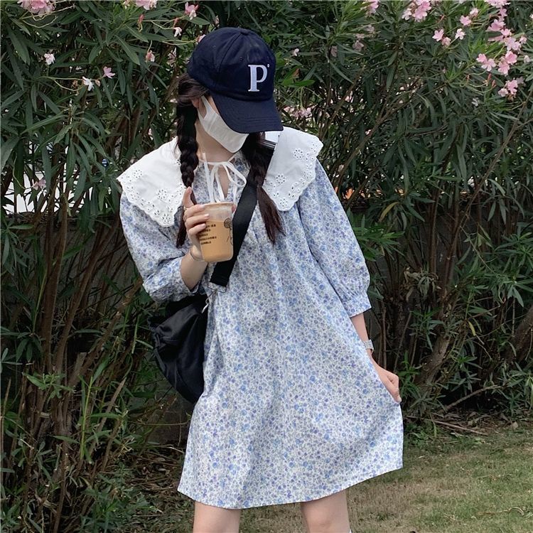 Đầm Hoa Cổ Búp Bê Thời Trang Mùa Hè Hàn Quốc Mới