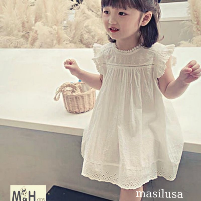 Đầm bé gái vải thô boil