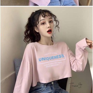 Áo croptop nữ tay dài Uni