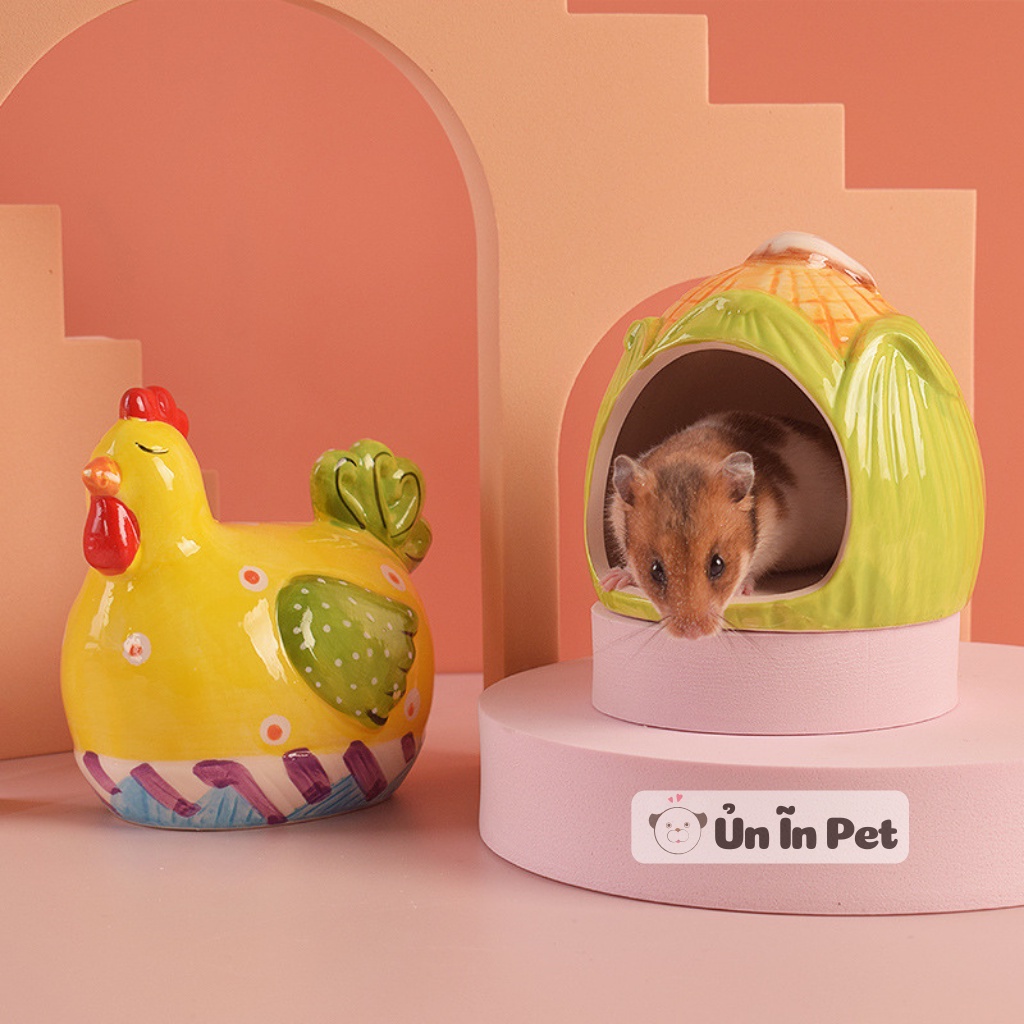 Nhà ngủ sứ hamster BẮP NGÔ siêu mát, dễ thương