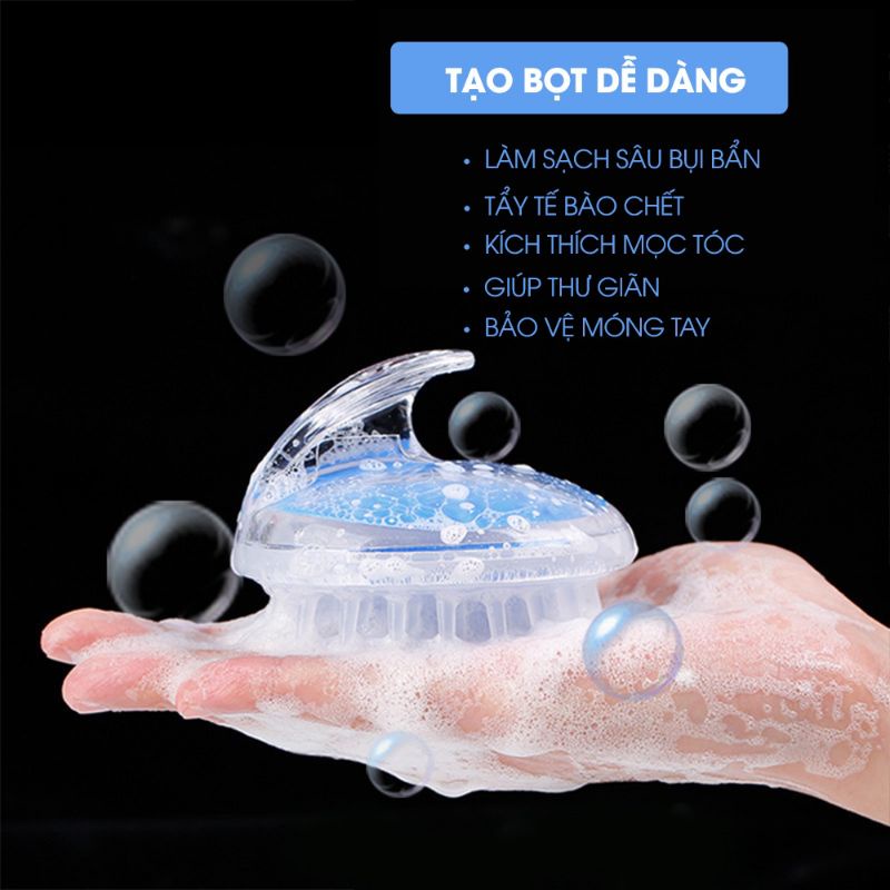 Lược gội đầu silicon massage da đầu, lược gỡ rối giảm rụng tóc kích thích mọc tóc hàng cao cấp