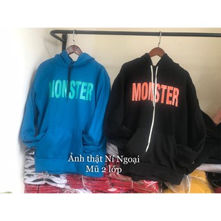 Áo Hoodi Nỉ Ngoại In Chữ MONSTER màu lạ[có ảnh khách mặc]