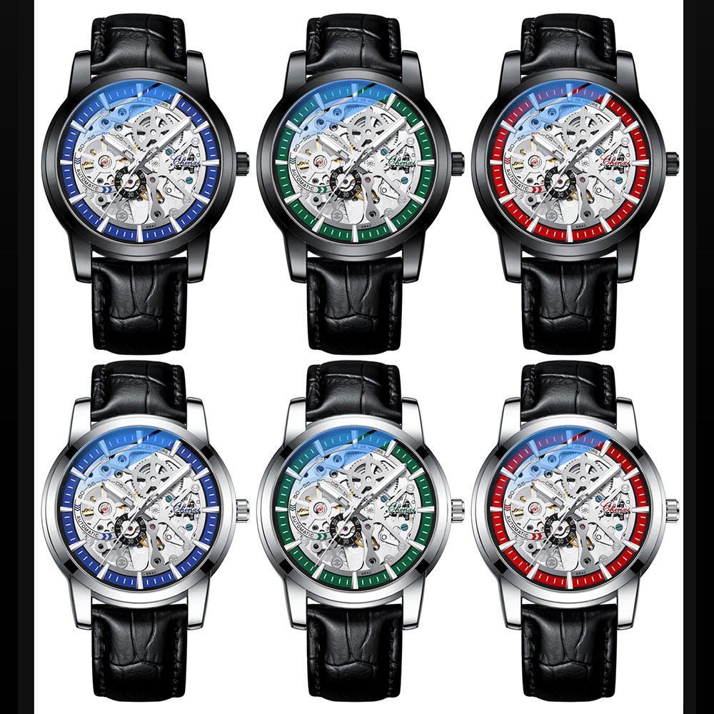 Đồng Hồ Cơ Tự Động Chexi Chống Thấm Nước Dây Da Cho Nam