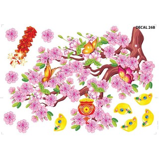 Decal tết decal trang trí tết 4D