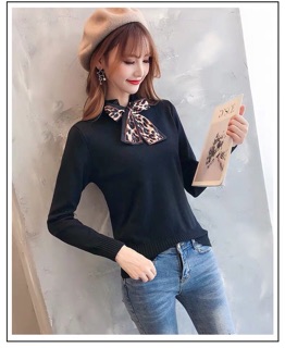 Bán sỉ Áo len dây nơ báo