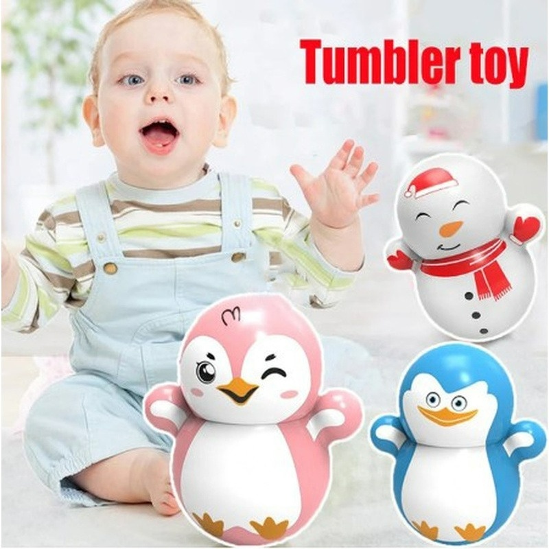 Đồ chơi búp bê lật đật hình người tuyết/ chim cánh cụt trang trí phòng khách