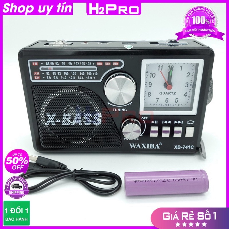 Đài FM WAXIBA XB-741C-đồng hồ đài radio-hỗ trợ thẻ nhớ usb phù hợp với người cao tuổi