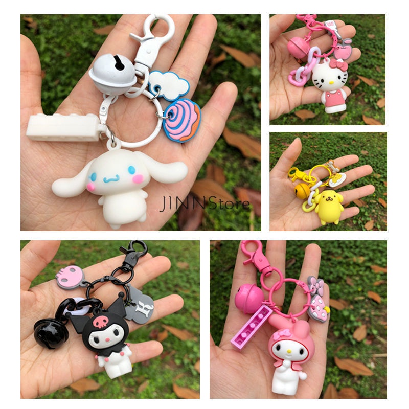 SANRIO Móc khóa hình nhân vật hoạt hình Melody Kitty Kuromi Purin Keroppi Badtz Maru Cinnamoroll 7 kiểu sáng tạo