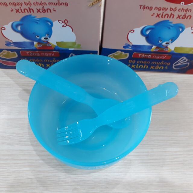 Set bát, thìa, dĩa ăn dặm cho bé (nhựa trong an toàn)