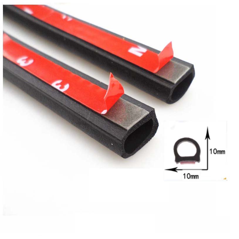 Gioăng D chống ồn 14*12mm,chống bụi dán mép cửa ô tô