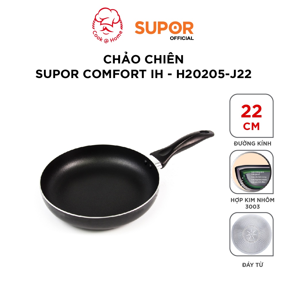 Chảo chiên Supor Comfort IH size 22cm, 30cm H20205-J22 H20205-J30